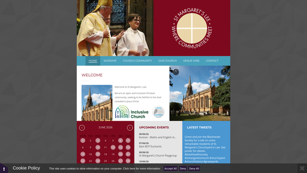 Screenshot of the The Parochial Church Council Of The Eccesiastical Parish Of St Margaret Of Antioch, Lee website