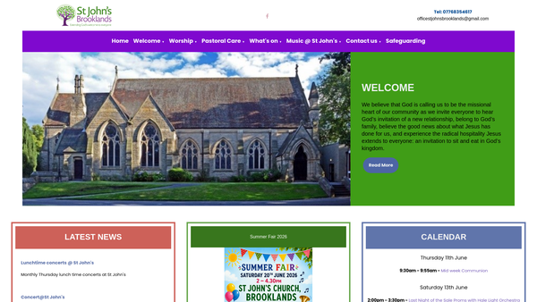 Screenshot of the The Parochial Church Council Of The Ecclesiastical Parish Of St. John The Divine, Brooklands, Manchester website