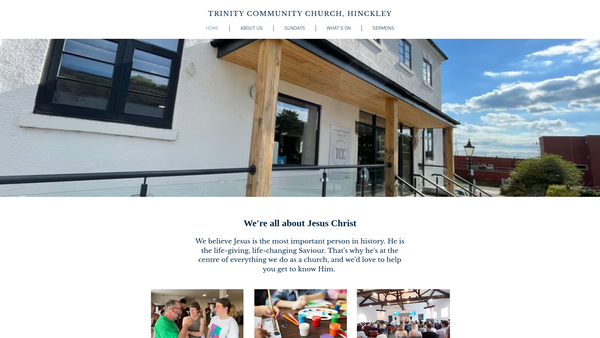 Screenshot of the Trinity Community Church Hinckley website