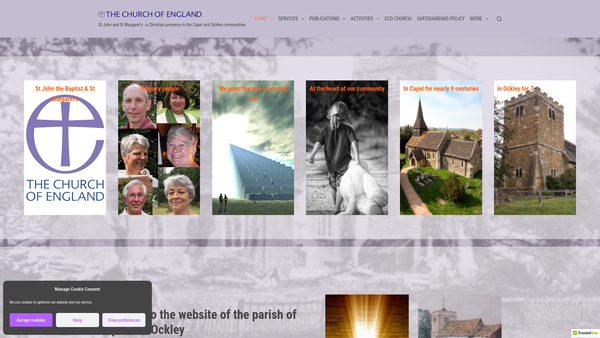 Screenshot of the Parochial Church Council of Capel and Ockley website