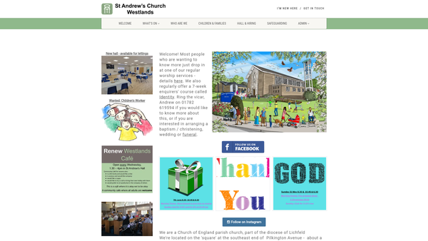Screenshot of the The Parochial Church Council Of The Ecclesiastical Parish Of Saint Andrew, The Westlands website