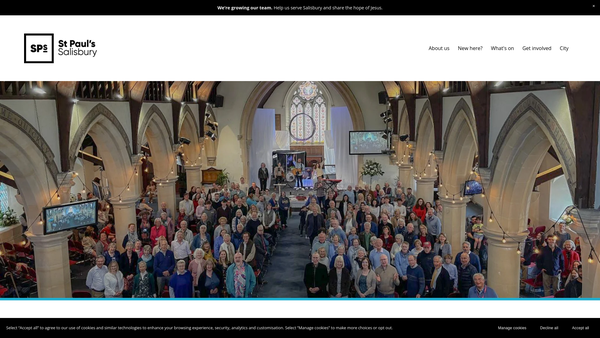 Screenshot of the The Parochial Church Council Of The Ecclesiastical Parish Of Fisherton Anger (St Paul), Salisbury website