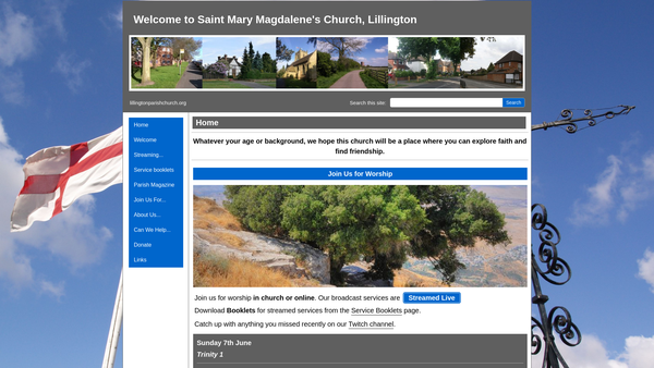 Screenshot of the The Parochial Church Council Of The Ecclesiastical Parish Of St Mary Magdalene, Lillington, Leamington Spa website