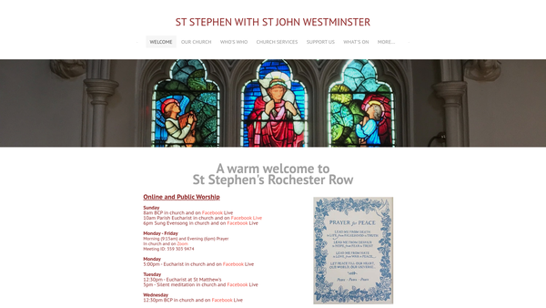 Screenshot of the The Parochial Church Council Of The Ecclesiastical Parish Of St Stephen With St John, Westminster website