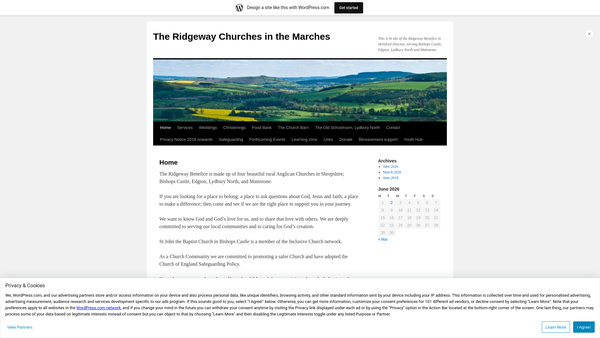 Screenshot of the Bishops Castle Parochial Church Council website