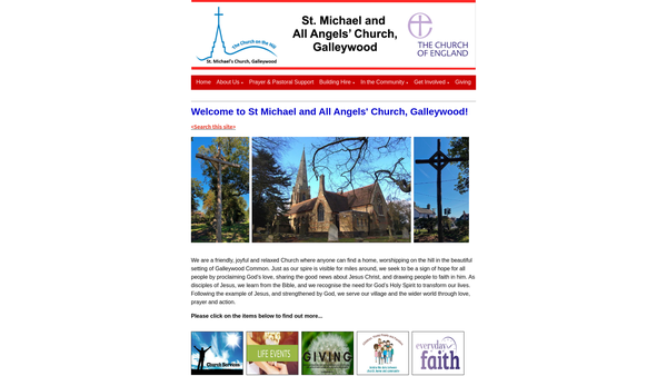Screenshot of the The Parochial Church Council Of The Ecclesiastical Parish Of St Michael, Galleywood Common website