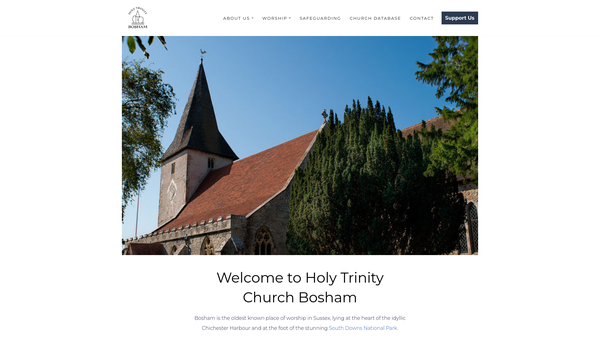 Screenshot of the The Parochial Church Council Of The Ecclesiastical Parish Of Bosham, Chichester website