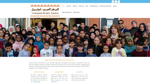 Screenshot of the Liverpool Arabic Centre website