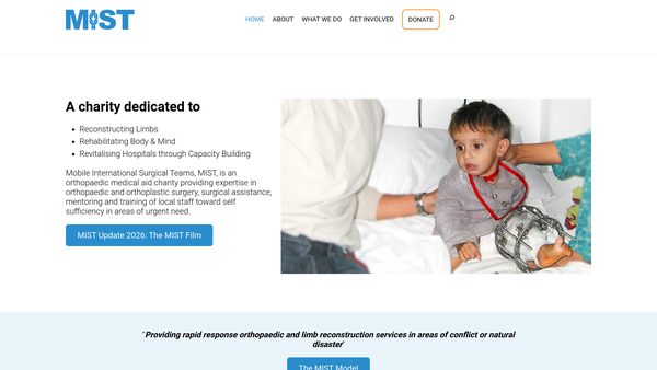 Screenshot of the Mobile International Surgical Teams Foundation website