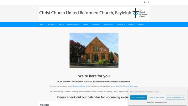 Screenshot of the Rayleigh United Reformed Church Charity website