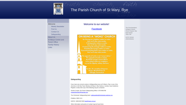 Screenshot of the The Parochial Church Council Of The Ecclesiastical Parish Of Rye With Rye Harbour website