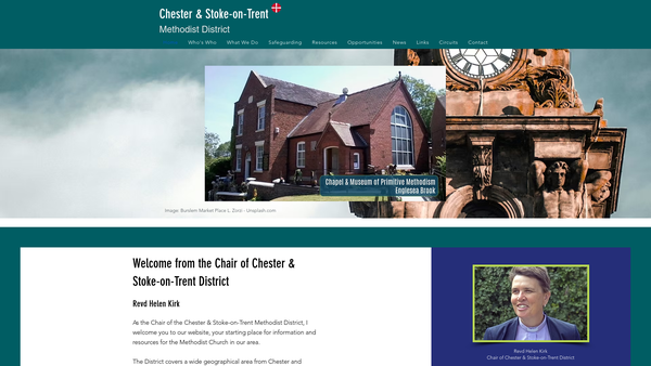 Screenshot of the The Methodist Church - Chester And Stoke-On-Trent District website