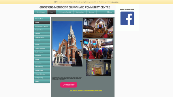 Screenshot of the Gravesend Methodist Church website