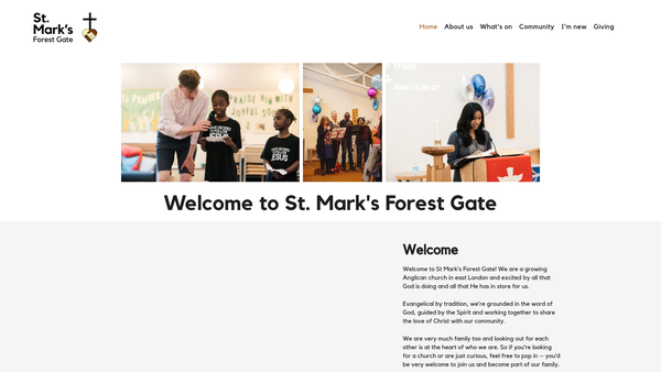 Screenshot of the The Parochial Church Council Of The Ecclesiastical Parish Of St Marks Forest Gate website