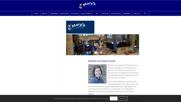 Screenshot of the The Parochial Church Council Of The Ecclesiastical Parish Of Horsham Diocese Of Chichester website