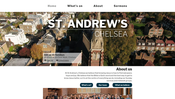 Screenshot of the The Parochial Church Council Of The Ecclesiastical Parish Of Saint John With Saint Andrew, Chelsea website