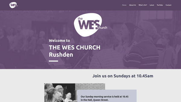 Screenshot of the Rushden Independent Wesleyan Church website