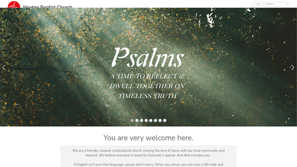 Screenshot of the Heaton Baptist Church, Newcastle Upon Tyne website