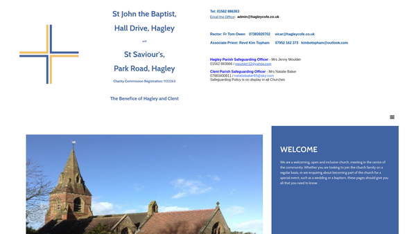 Screenshot of the The Parochial Church Council Of The Ecclesiastical Parish Of Hagley St John The Baptist With St Saviour website