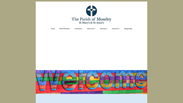 Screenshot of the The Parochial Church Council of the Ecclesiastical Parish of Moseley website