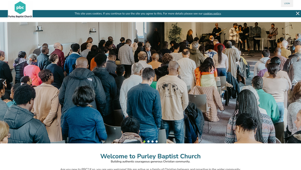 Screenshot of the Purley Baptist Church website