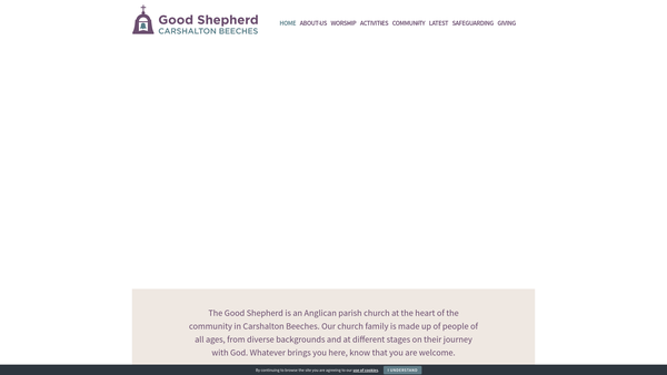 Screenshot of the The Parochial Church Council Of The Ecclesiastical Parish Of The Church Of The Good Shepherd, Carshalton Beeches website