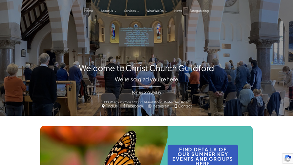 Screenshot of the The Parochial Church Council Of The Ecclesiastical Parish Of Christ Church, Guildford website
