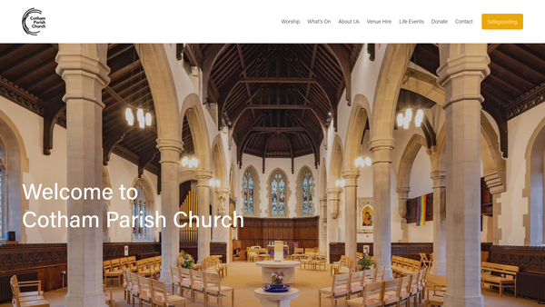 Screenshot of the Parochial Church Councilof The Ecclesiastical Parish Of St Saviour With St Mary Cotham website