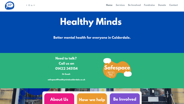 Screenshot of the Calderdale Wellbeing website