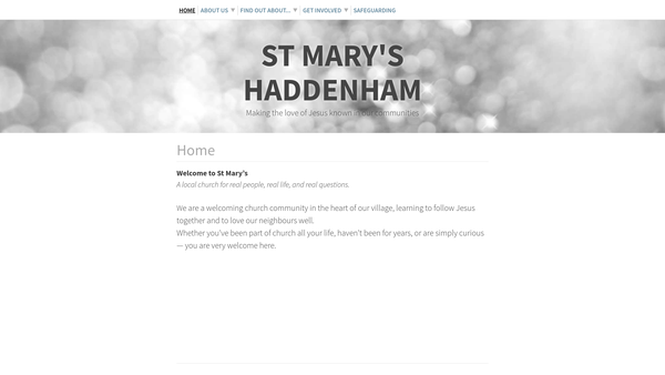 Screenshot of the The Parochial Church Council Of The Ecclesiastical Parish Of St Mary's, Haddenham website