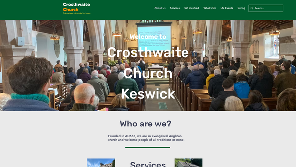 Screenshot of the The Parochial Church Council Of The Ecclesiastical Parish Of Crosthwaite, Saint Kentigern, Keswick website