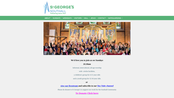 Screenshot of the The Parochial Church Council Of The Ecclesiastical Parish Of St George's, Southall website