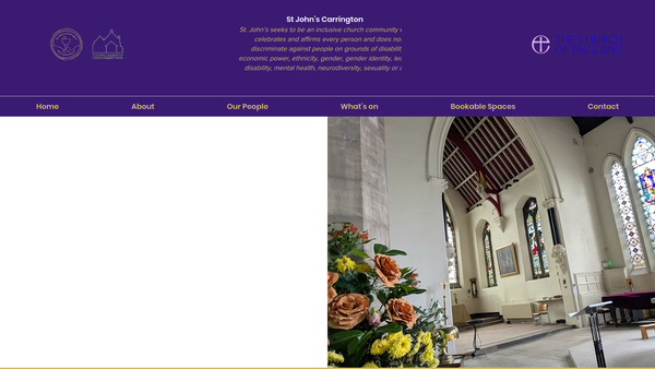 Screenshot of the The Parochial Church Council Of The Ecclesiastical Parish Of St. John The Evangelist, Carrington website