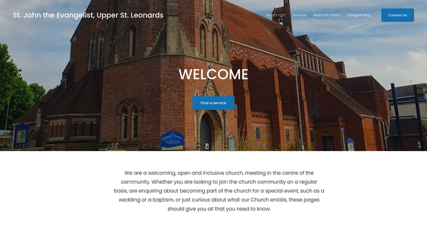 Screenshot of the The Parochial Church Council Of The Ecclesiastical Parish Of St John The Evangelist Upper St Leonards On Sea website