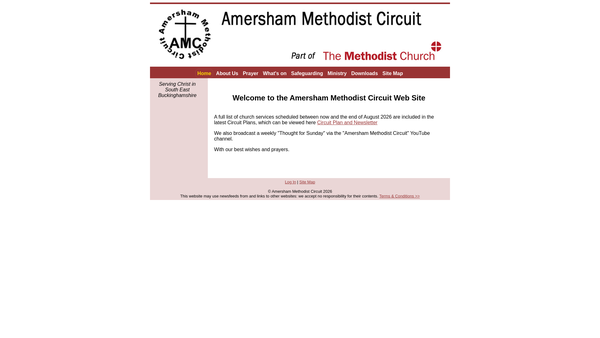 Screenshot of the Amersham Methodist Circuit website