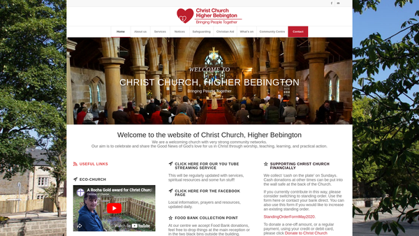 Screenshot of the The Parochial Church Council Of The Ecclesiastical Parish Of Christ Church Higher Bebington website