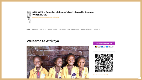 Screenshot of the Afrikaya website