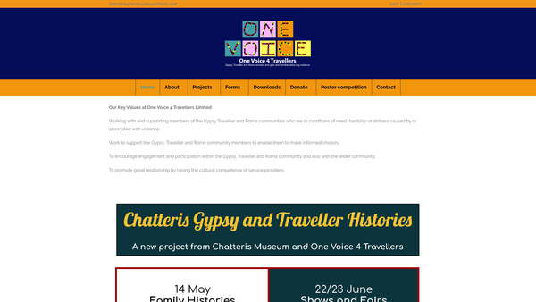 Screenshot of the One Voice 4 Travellers Limited website