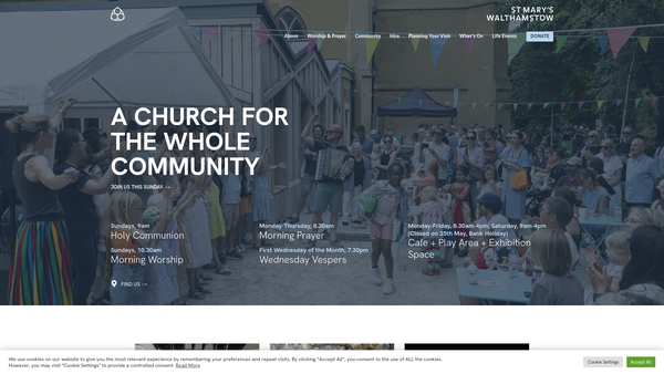 Screenshot of the The Parochial Church Council Of The Ecclesiastical Parish Of Walthamstow website