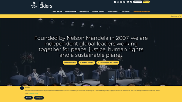Screenshot of the The Elders Foundation website