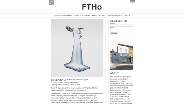 Screenshot of the Flat Time House Trust website
