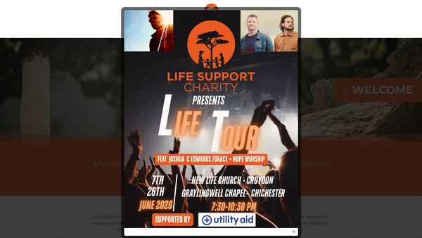 Screenshot of the Life Support website
