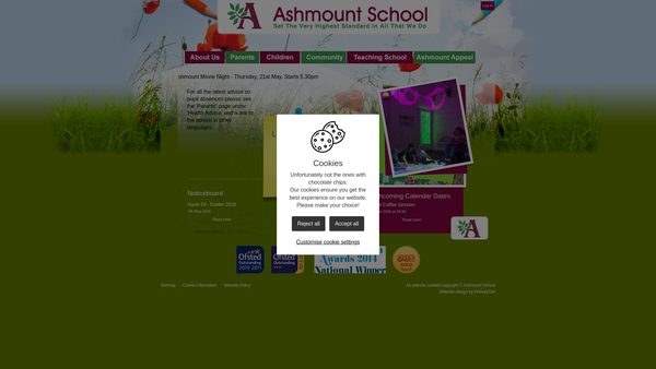 Screenshot of the Friends Of Ashmount School website