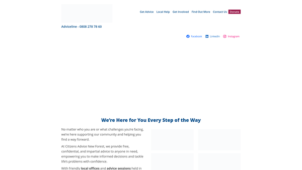 Screenshot of the Citizens Advice New Forest website
