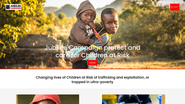Screenshot of the Jubilee Campaign website