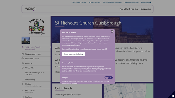Screenshot of the The Parochial Church Council Of The Ecclesiastical Parish Of St Nicholas, Guisborough website
