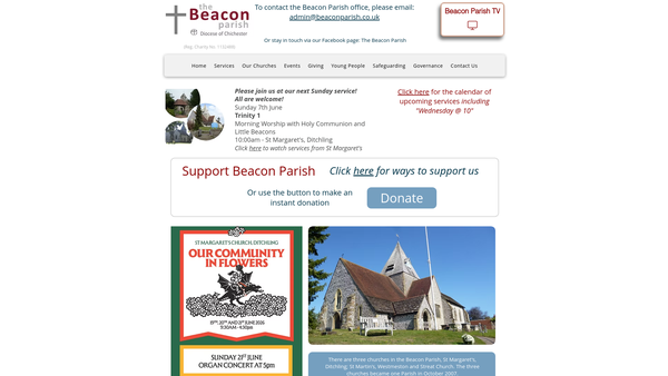Screenshot of the Ditchling Streat and Westmeston PCC website