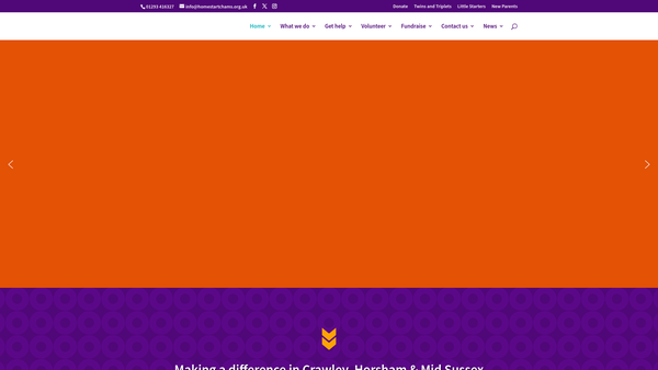 Screenshot of the Home-Start Crawley, Horsham And Mid-Sussex website