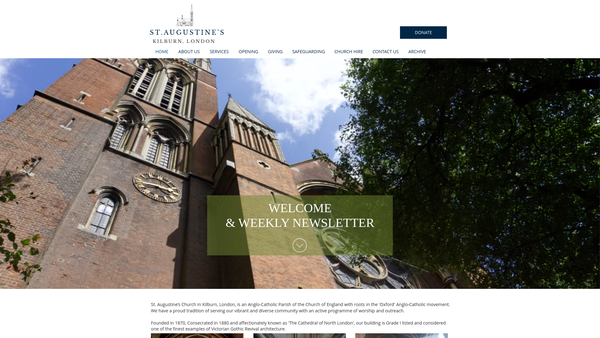 Screenshot of the The Parochial Church Council Of St Augustine With St John, Kilburn website