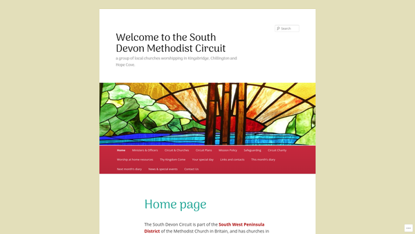 Screenshot of the South Devon Circuit Of The Methodist Church website